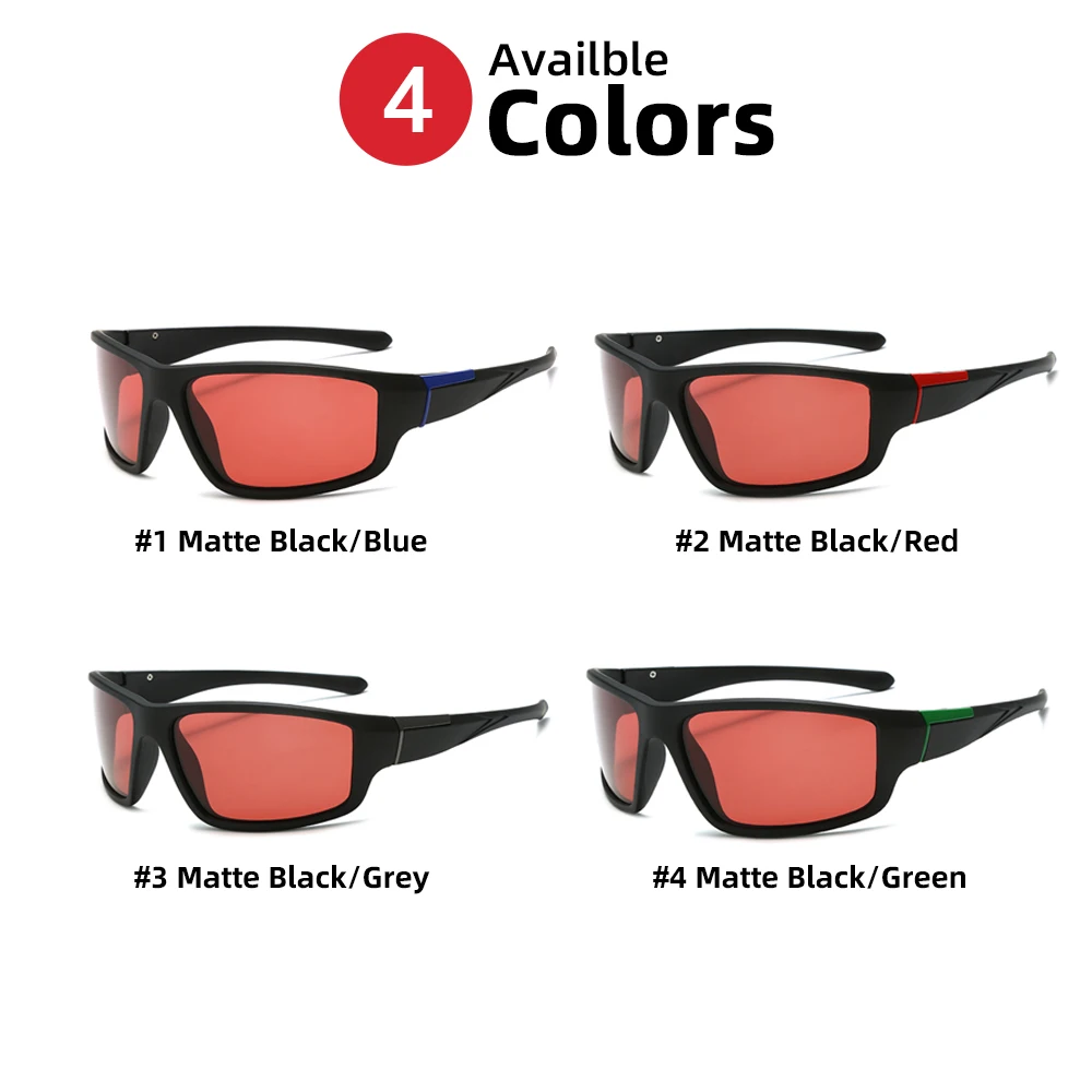 Fishing Sunglasses - Red Polarized TAC Goggles for Men  Women