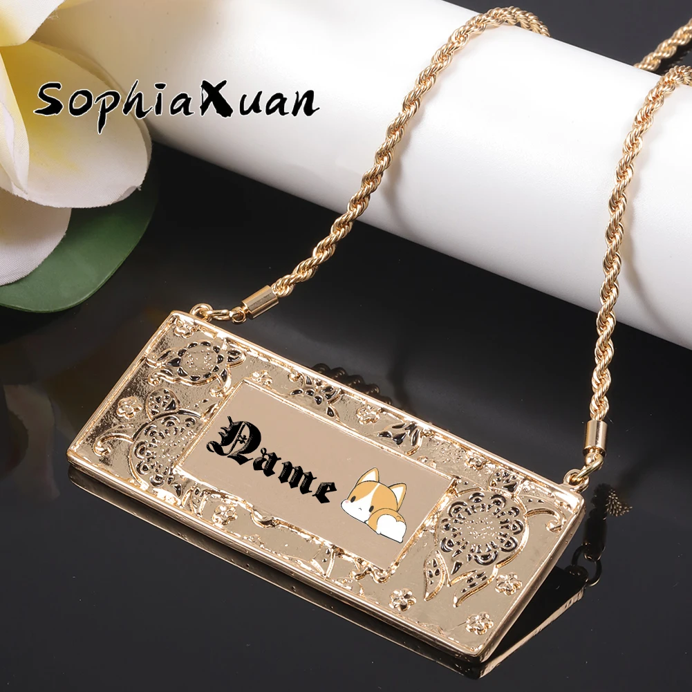 

SophiaXuan Personalized Custom Name Particular Woman Necklace Hawaiian Samoa Sea Turtle Jewelry Photo Collar Necklaces for Women