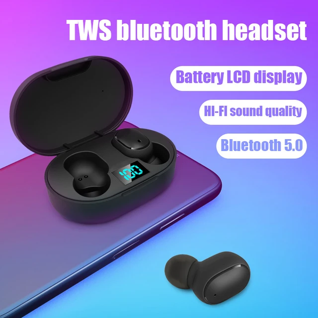 Auriculares TWS E6S Fone, inalámbricos por Bluetooth, con pantalla