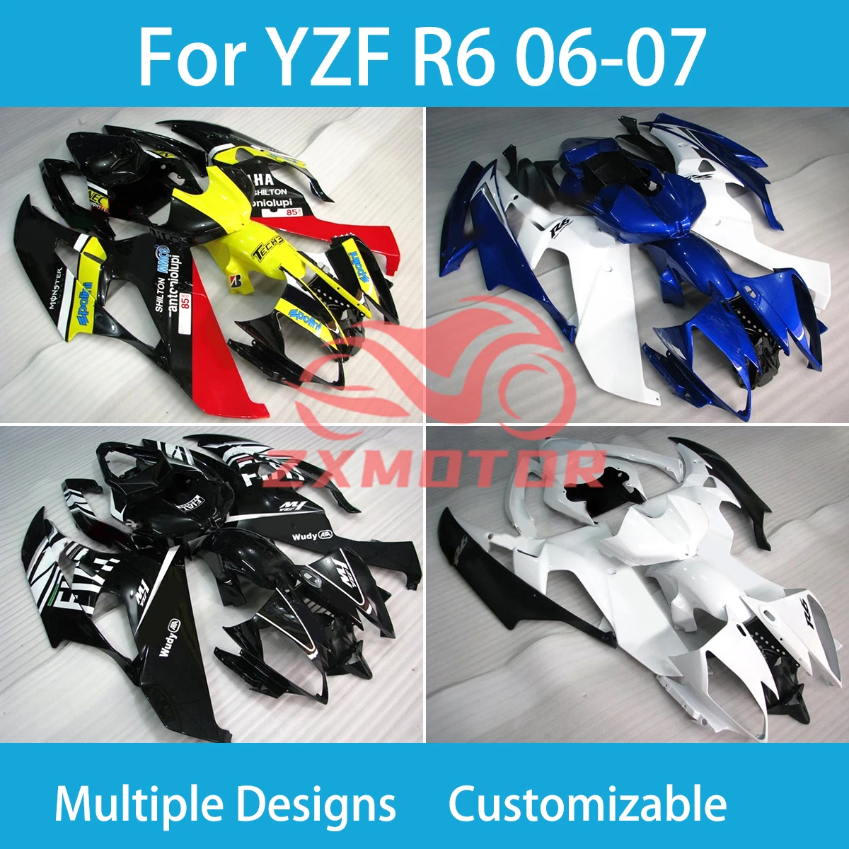 

Аксессуары для мотоциклов, Обтекатели для Yamaha YZF R6 2006 2007