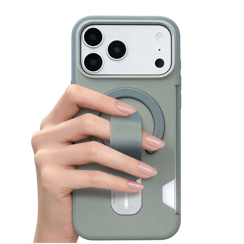 Weiche Flüssig-Silikon Magnetische Hülle für Magsafe iPhone 17 16 15 14 13 Pro Max mit Trageriemen, Kartenfach und Stoßschutz