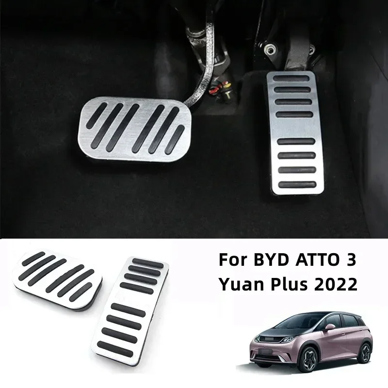 

Накладки на педали тормоза акселератора для BYD ATTO 3 Yuan Plus 2022, нескользящие накладки на педали из алюминиевого сплава