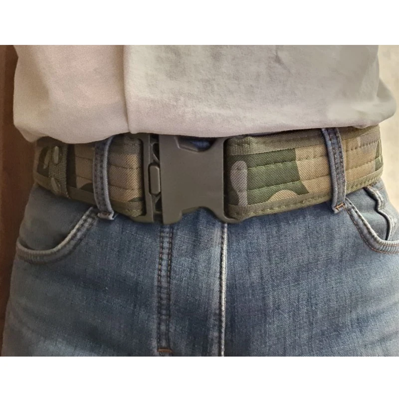 Tactical Camouflage Casual Style Combat Belts Outdoor Training Men Women Plastic Buckle Canvas Belt For Fishing 130cm military waist belt