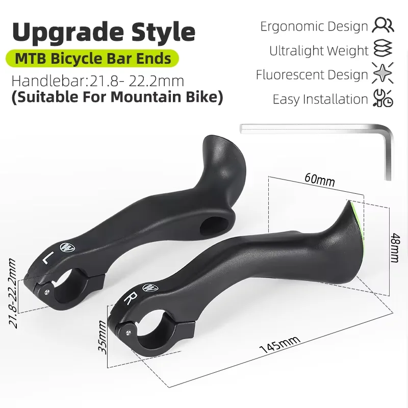 Poignées Vélo WEST BIKING Ergonomiques – Lock-on, Avec Embouts, Paire, VTT