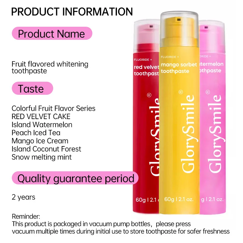 

Children's Foam Toothpaste Teeth Whitening Mousse Toothpaste Oral Cleaning Whitening Dental Care Fruit Flavor Kids Teeth Care