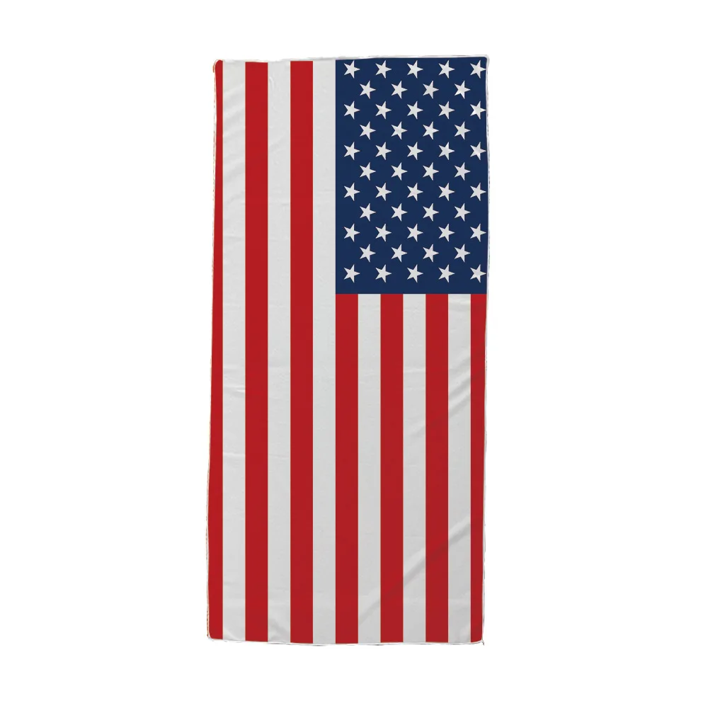 Summer Beach Towel 90*180cm USA Flag Microfiber Wearable Printed Star Stripe Water Absorbent Swimwear Shower Big Size Bathroom