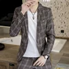 2024 Spring New Men's (suit + Trousers) Korean Version Slim-fit Trend Fashion Classic All-in-one Guy West Suit Two-piece Set 4