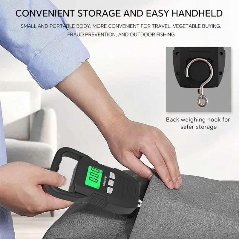 60kg/10g LCD Digital Hanging Scale Electronic Weighting Luggage Scale Battery/USB Charging Portable Weighing Balance Tools portable scale luggage scale luggage weight scale digital scale weighing tools hanging scale