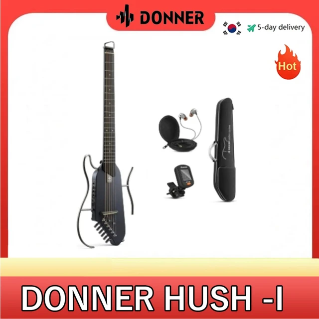 HUSH I Silent Mini Travel Guitar Quiet Practice,Donner HUSH X 