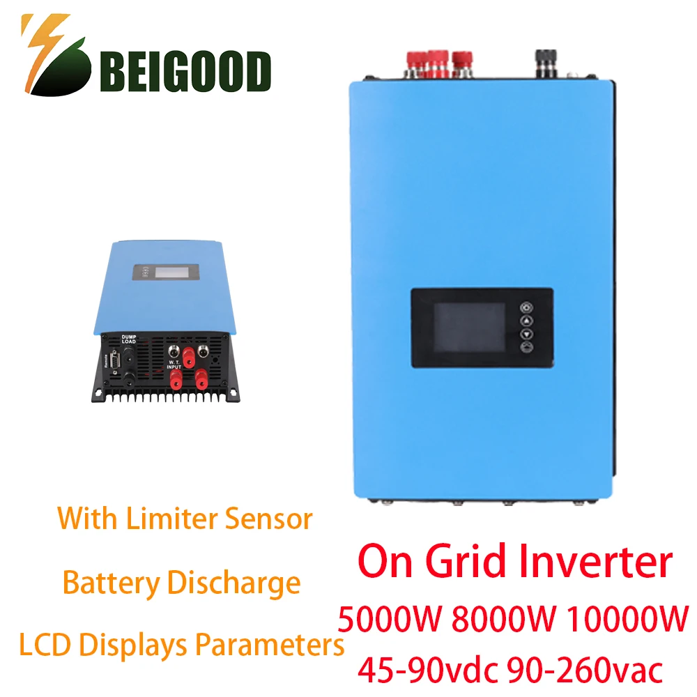 

10KW MPPT Wind Power On Grid Tie Inverter Pure Sine Wave Limiter Sensor Dump Load 230V For AC DC 48V Wind Turbine Generator