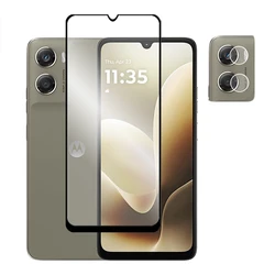 Premium 2.5D Full Cover Tempered Glass Screen Protector with Lens Film - Moto G06 (1 Glass and 1 Lens)