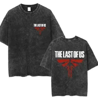 The Last of Us Summer Washed T-shirt Fashion Trend Punk Hip Hop Print Fashion T-shirt Men's Cotton T-shirt Men's Street Style 2