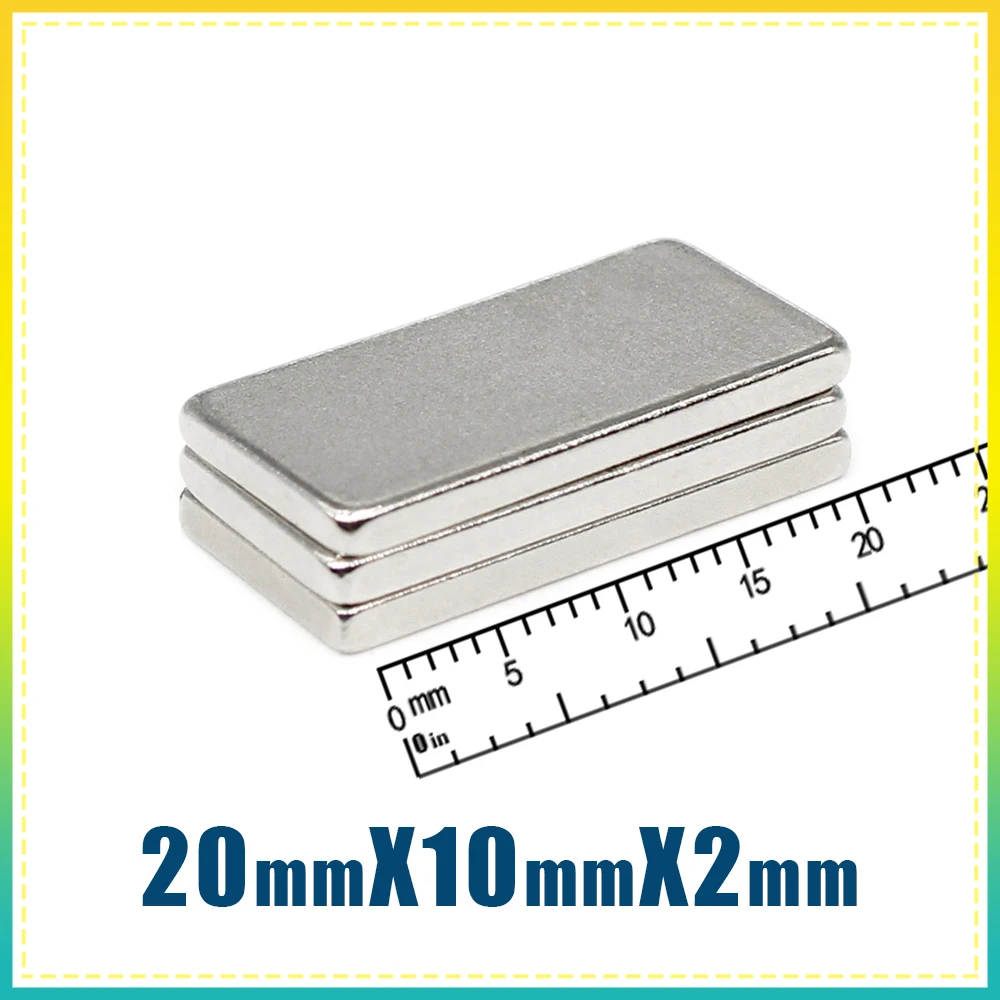 5/10/20/50/100/150PCS 20x10x2 Block Search Magnet N35 Rectangular Strong Powerful Magnets 20x10x2mm Neodymium Magnet 20*10*2