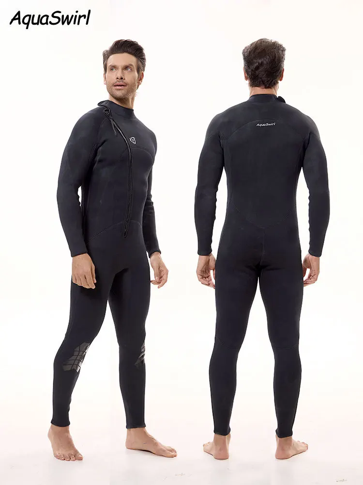 Men 3mm Front Zip Snorkeling Wetsuit Full Body Diving Surf Suit Keep Warm Long Sleeve Winter Neoprene Kayaking Swimming Suit