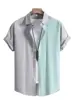Alternating Striped men's Shirts Summer Minimalist Shirts Beach Casual Style Short Sleeved Shirt Men's Hawaii Vacation Shirt 2