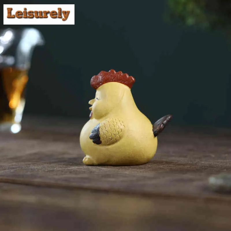 Yixing Zisha Zodiac Little Chicken Cute Sheep Tea Pet Aesthetic Fish Tank Landscaping Tea Figurine Play Toys Tea Statue Ornament