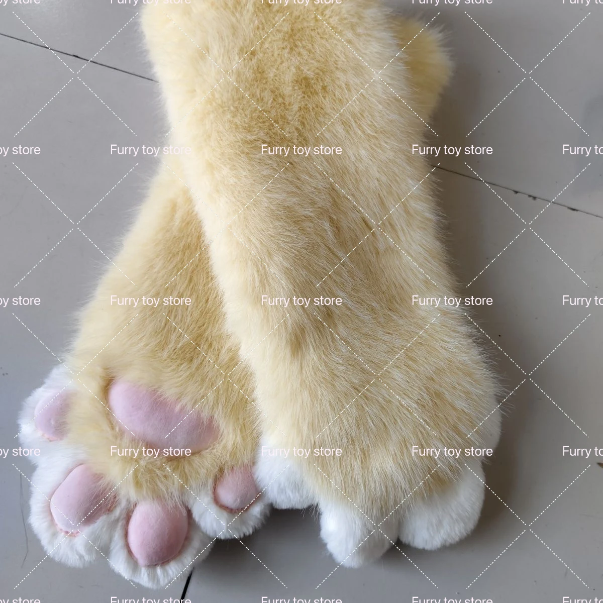 Furry Long Gloves Customization Kigurumi Fursuit Paws 1Pair Cartoon Furry Costume Paws Cosplay Costume Plash Kawai