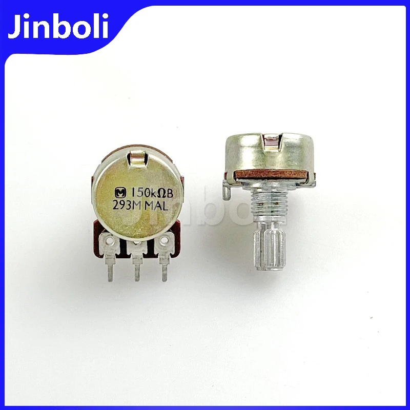 1PCS 16 Type 150K&Omega;B 3Pins Single Speaker Fever Power Amplifier Audio High And Low Volume Potentiometer B150K Flower Shaft 15mm