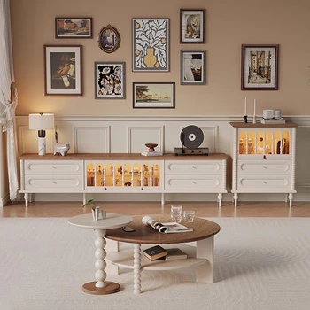 Porta TV vintage di metà secolo Porta TV estetico classico francese elegante Portaoggetti Beauty Muebles De Salón Mobili per TV Casa