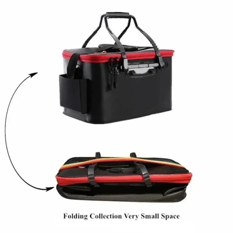 35cm Foldable Fishing Bucket EVA Handheld Fishing Bag Thicken Bag Waterproof Gear Boxes Oxygenation Large Capacity Thickened