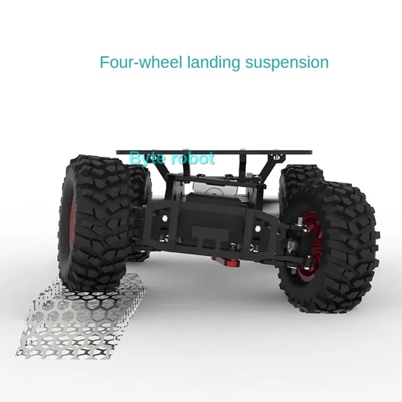 4WD 아커먼 로봇 자동차 섀시(엔코더 모터 포함) 전륜 서보 MG996 스티어링 섀시 프로그래밍 가능 로봇 DIY 키트 RC 탱크