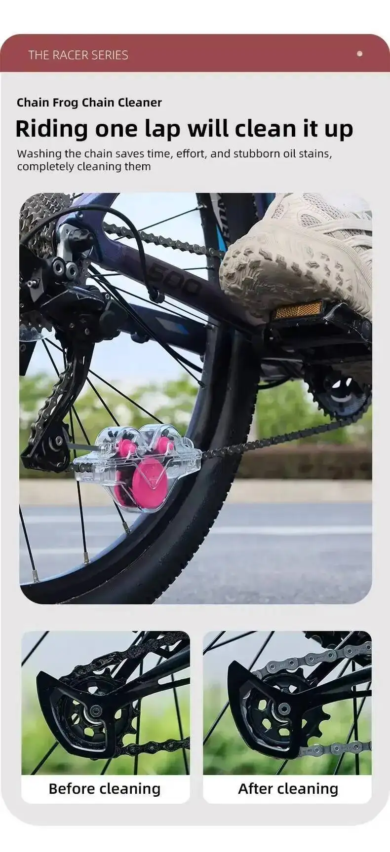 ESLNF Reiniger Reinigungsbürste Fahrrad-Waschset Schutzöl Kettenschutz für Mountainbike-Zubehör – Detail 4