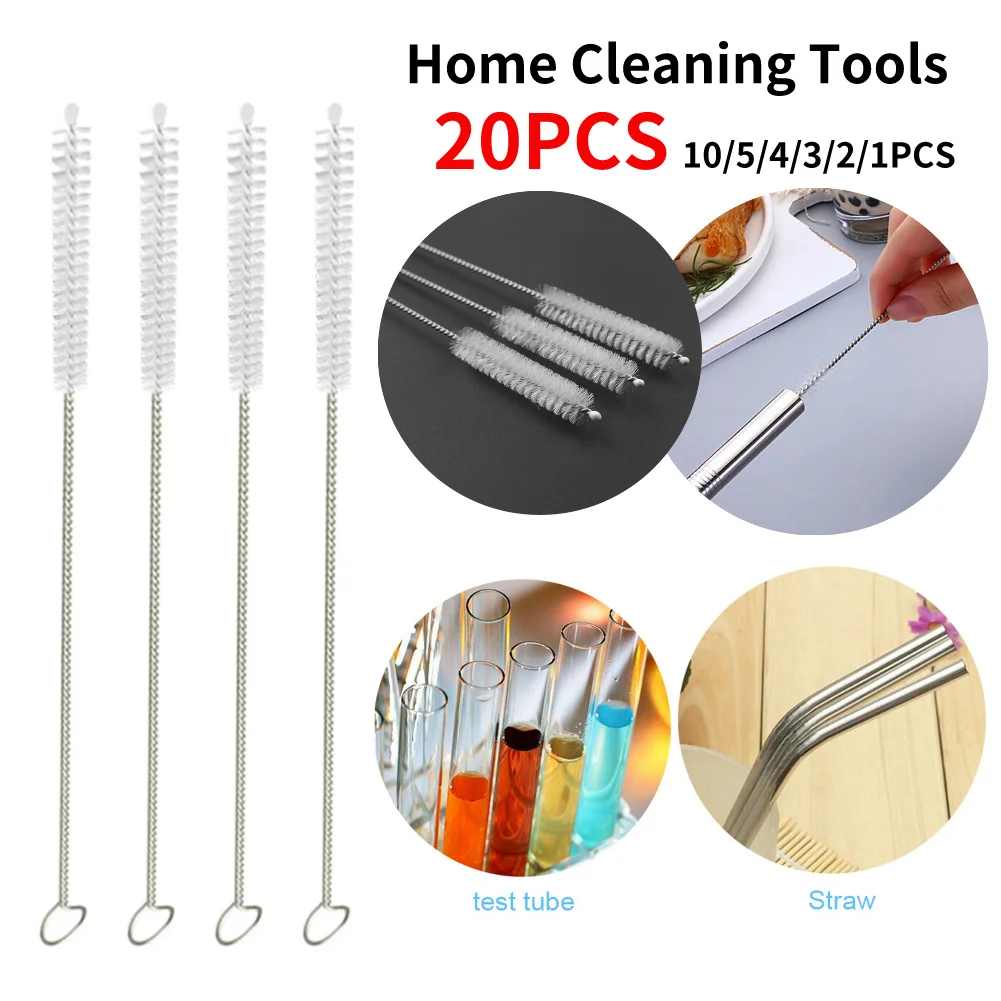 Straw Cleaner Brush Drinks Straw Cleaner Stainless Steel Soft Bristles Multifunctional