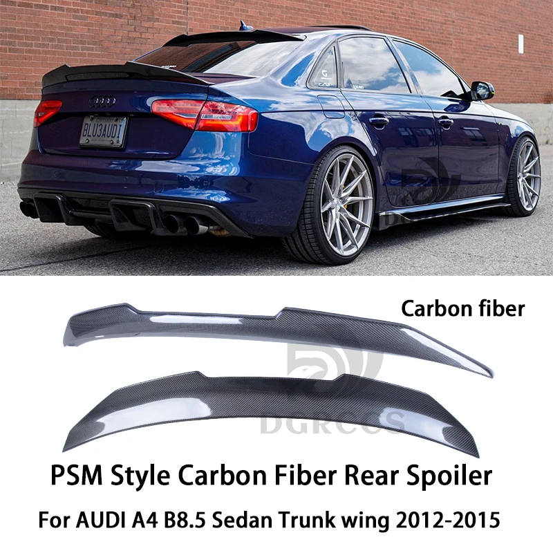 

For AUDI A4 B8.5 Sedan PSM Style Carbon fiber Rear Spoiler Trunk wing 2012-2015 Carbon fiber FRP