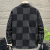 Plaid Denim Jacket Men Vintage Fashion Jean Jacket Plus Size 10XL 11XL Spring Autumn Cargo Denim Coat Male Big Size 10XL 2