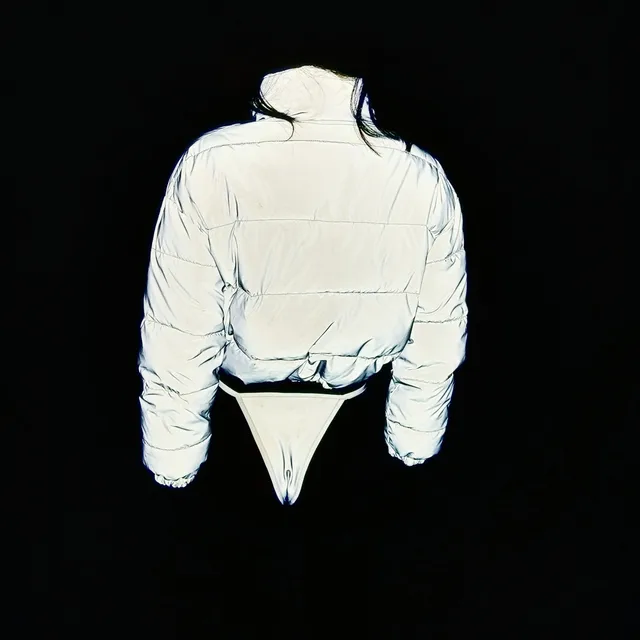 Holographic Reflective Cropped Puffer Jacket 10