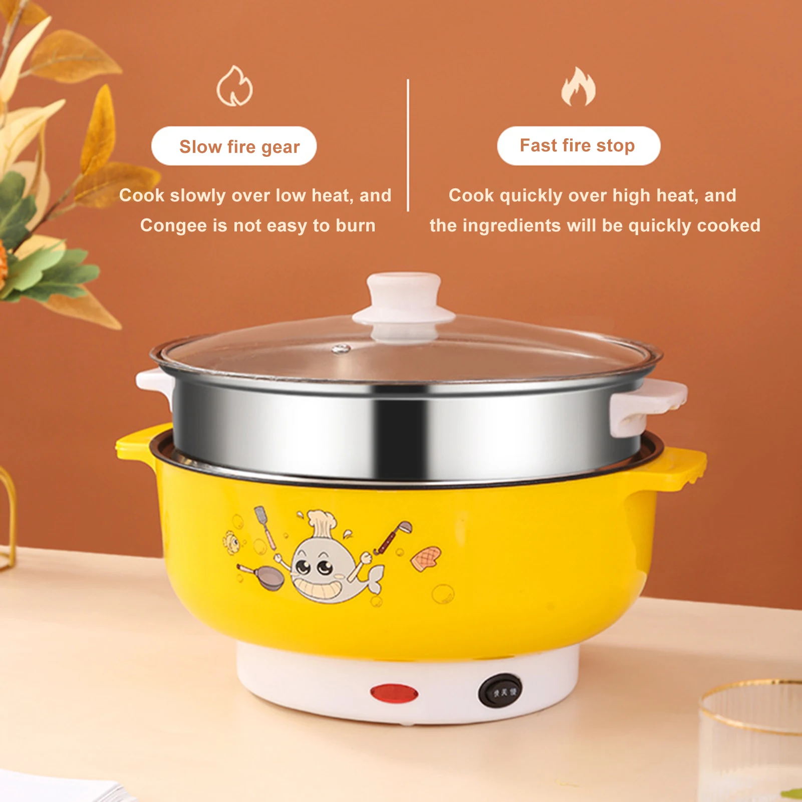 Single Layer Portable Electric Hot Pot Two Models Stainless Steel Liner Pot Home Dormitory Office Use
