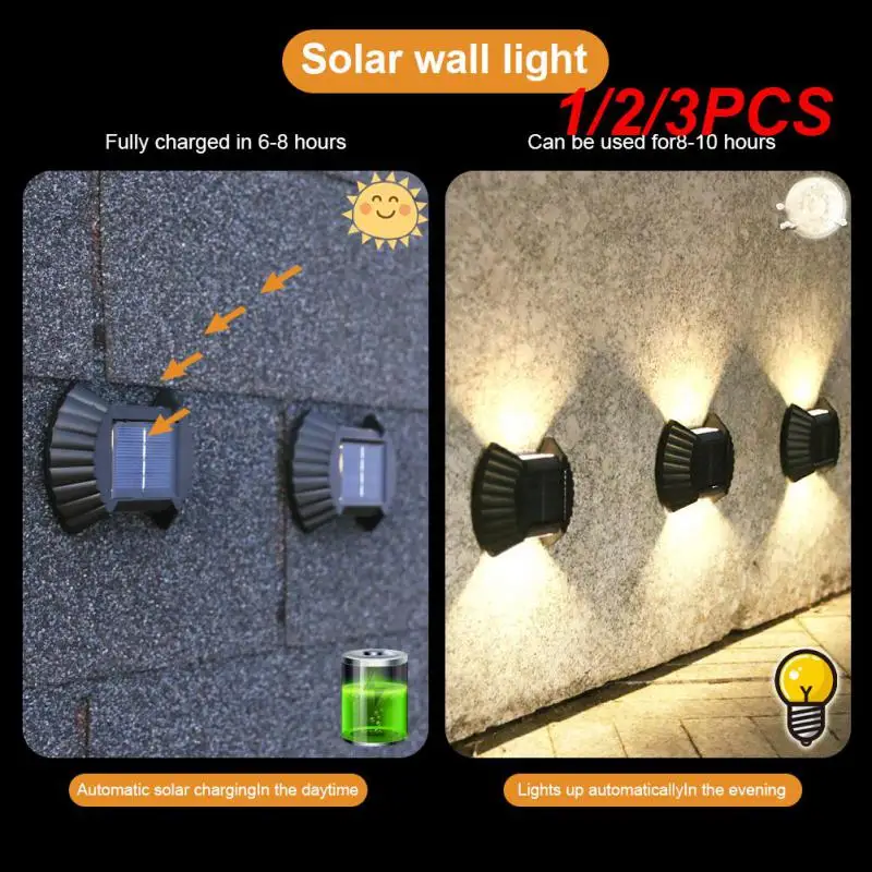 

1/2/3 шт., настенный светильник на солнечной батарее