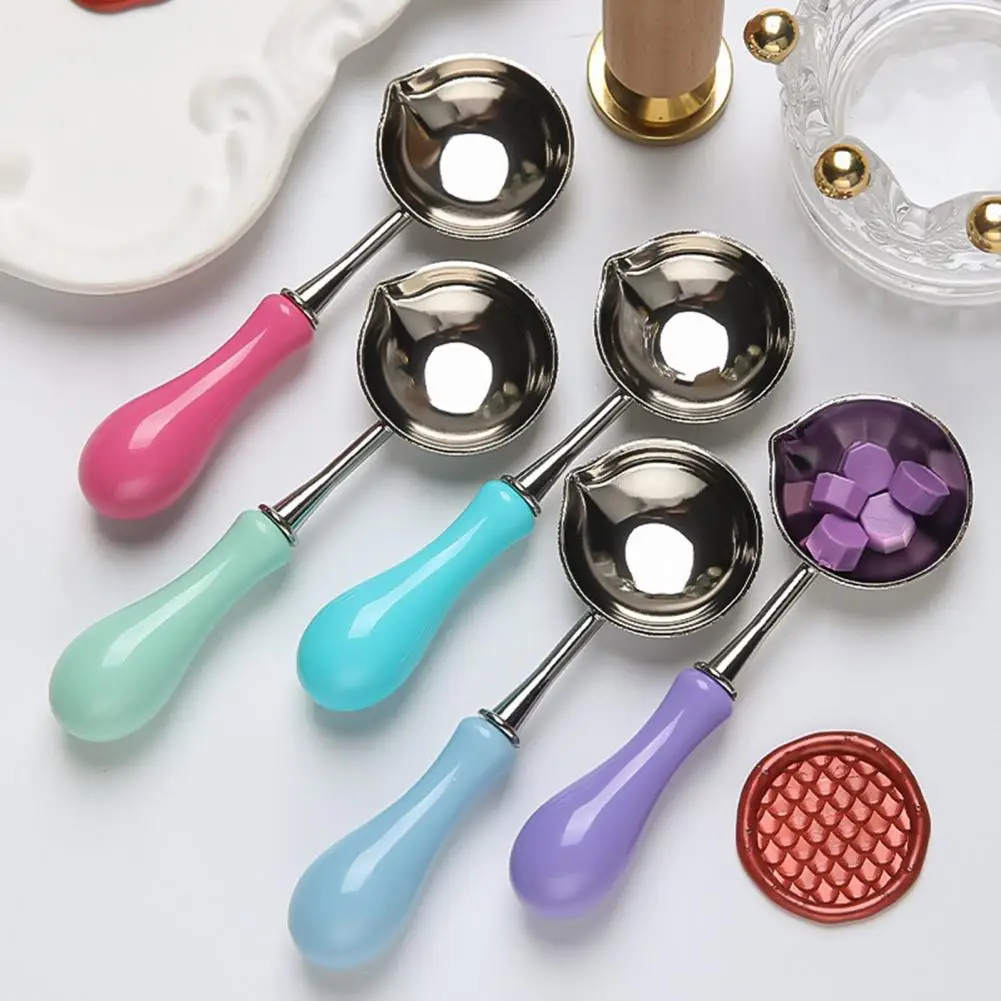 Heat-resistant Sealing Wax Spoon Vintage Wax Seal Stamp Spoon Set for Diy Craft Envelope Sealing Wedding Party Invitations