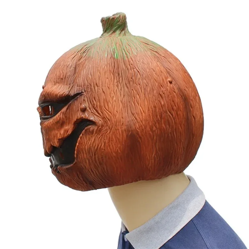 Halloween Mask Novelty Latex Pumpkin Head Mask Costume for Adults Cosplay Party Props Party Decoration