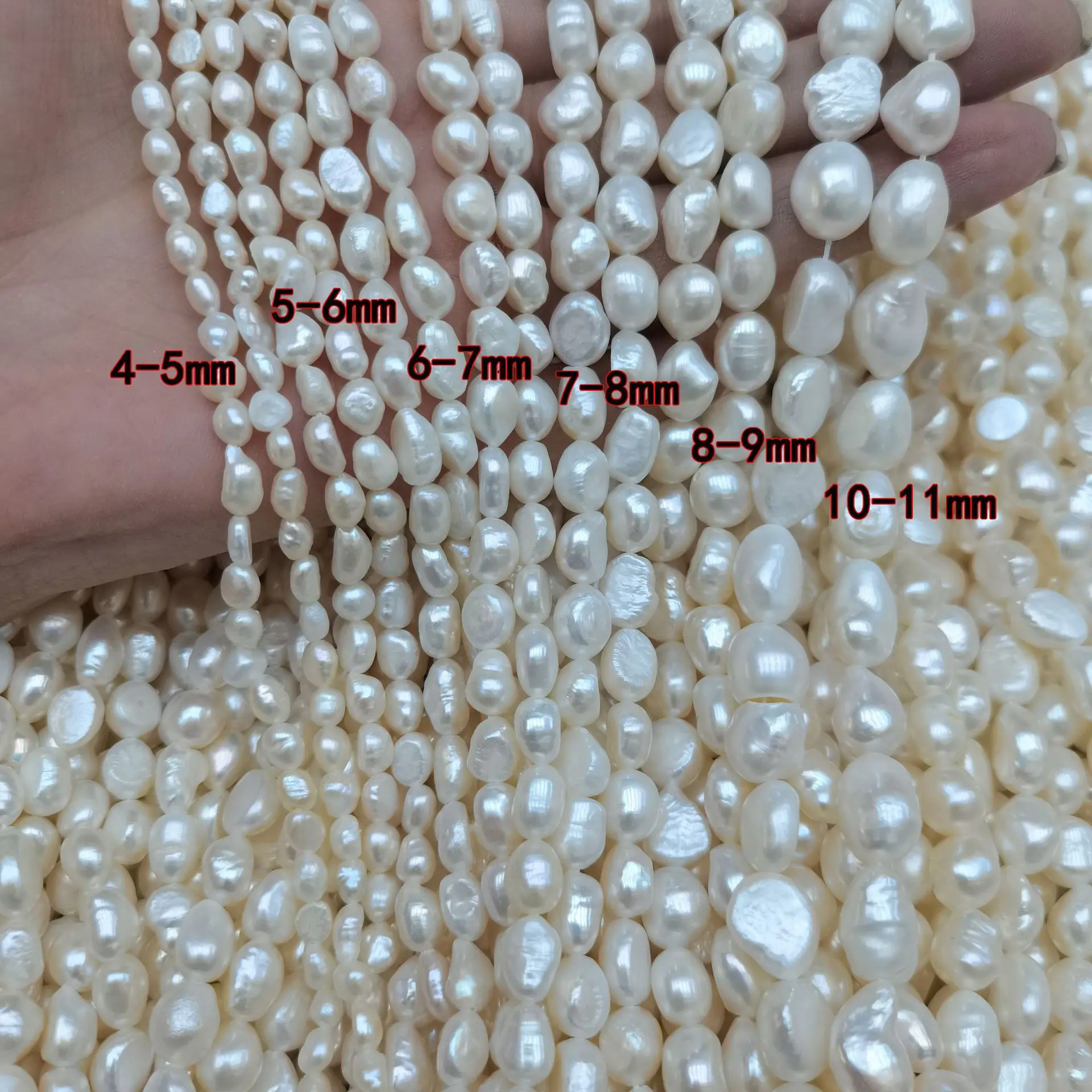 70+ Perles D'eau Douce Naturelles Blanches 4.5 Mm - Rondes Pour Création De Bijoux