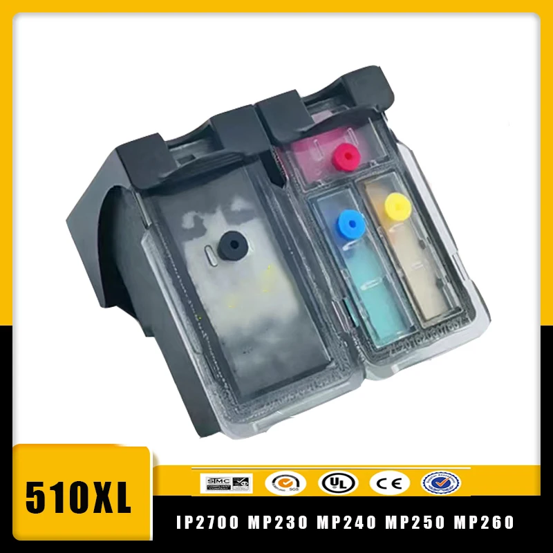 

Vilaxh Compatible for Canon PG510 CL511 PG-510 Ink Cartridge For PIXMA IP2700 MP230 MP240 MP250 MP260 MP270 PG 510XL CL 511XL