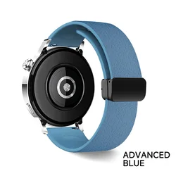 Magnetic Silicone Strap for Smartwatch - 20mm/22mm, Versatile Fit Bracelet (Gray blue)