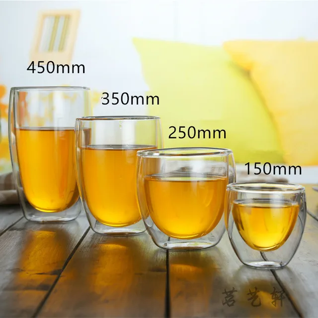 tasses en verre double paroi résistante à la chaleur