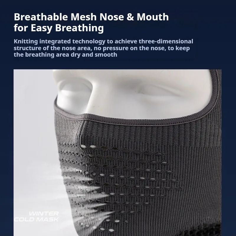 Winter Ski Mask for Men Balaclava Breathable Sweat Absorb High Elasticity Windproof Headgear Outdoor Sports Cycling Motorcycle