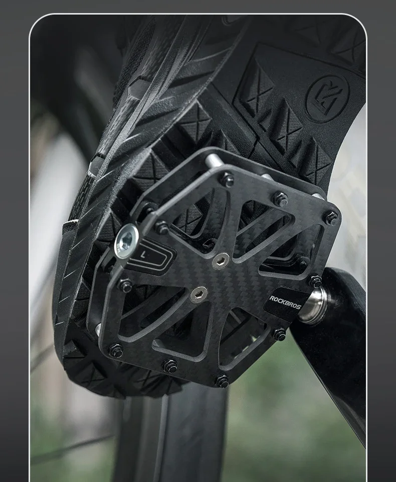 ROCKBROS Kohlefaser-Pedale, ultraleichte 3-Lager-Pedale, arbeitssparende, wasserdichte MTB-Fahrradpedale, rutschfestes Fahrradpedal – Detail 9