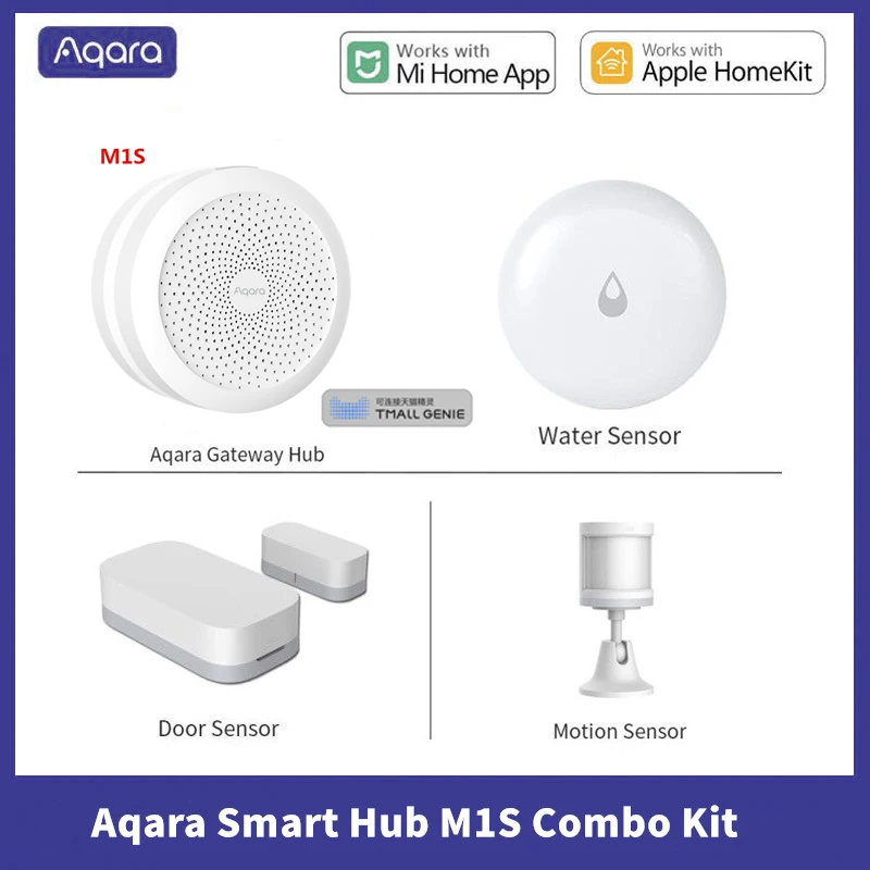 Aqara Hub M1S Gateway Combo Kit Zigbee Sensor Automation Wireless Switch Sensore Di Temperatura Per Homekit Xiaomi Mihome Smart Home