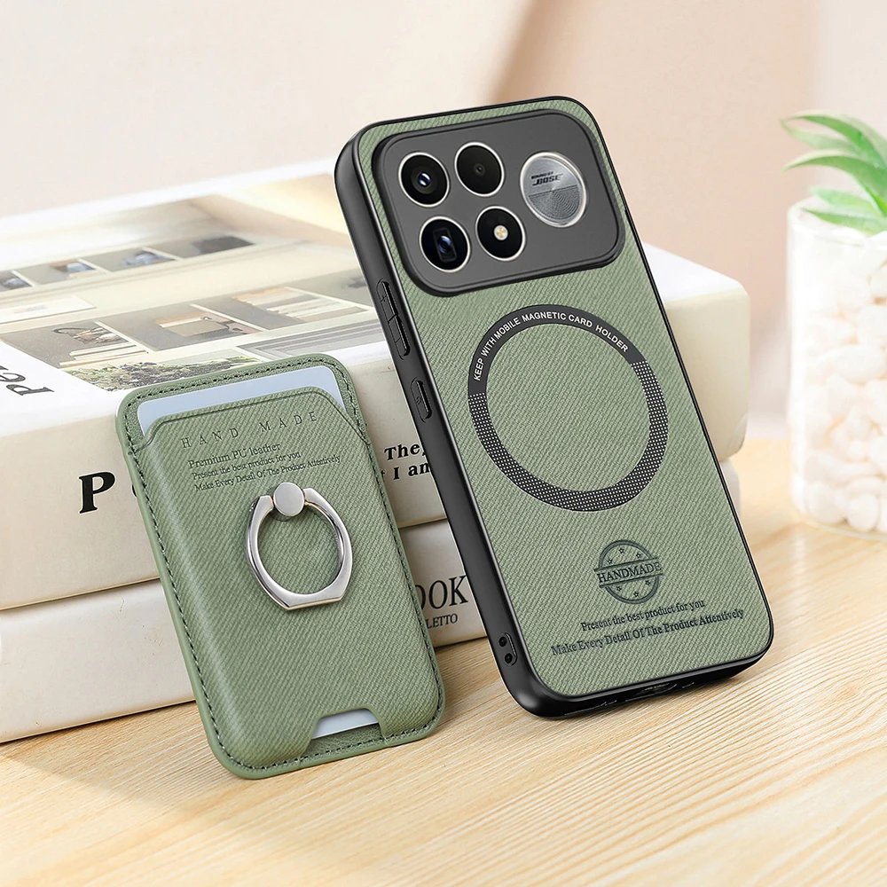 Luxury 2-in-1 Detachable Leather Back Shell with Card Holder