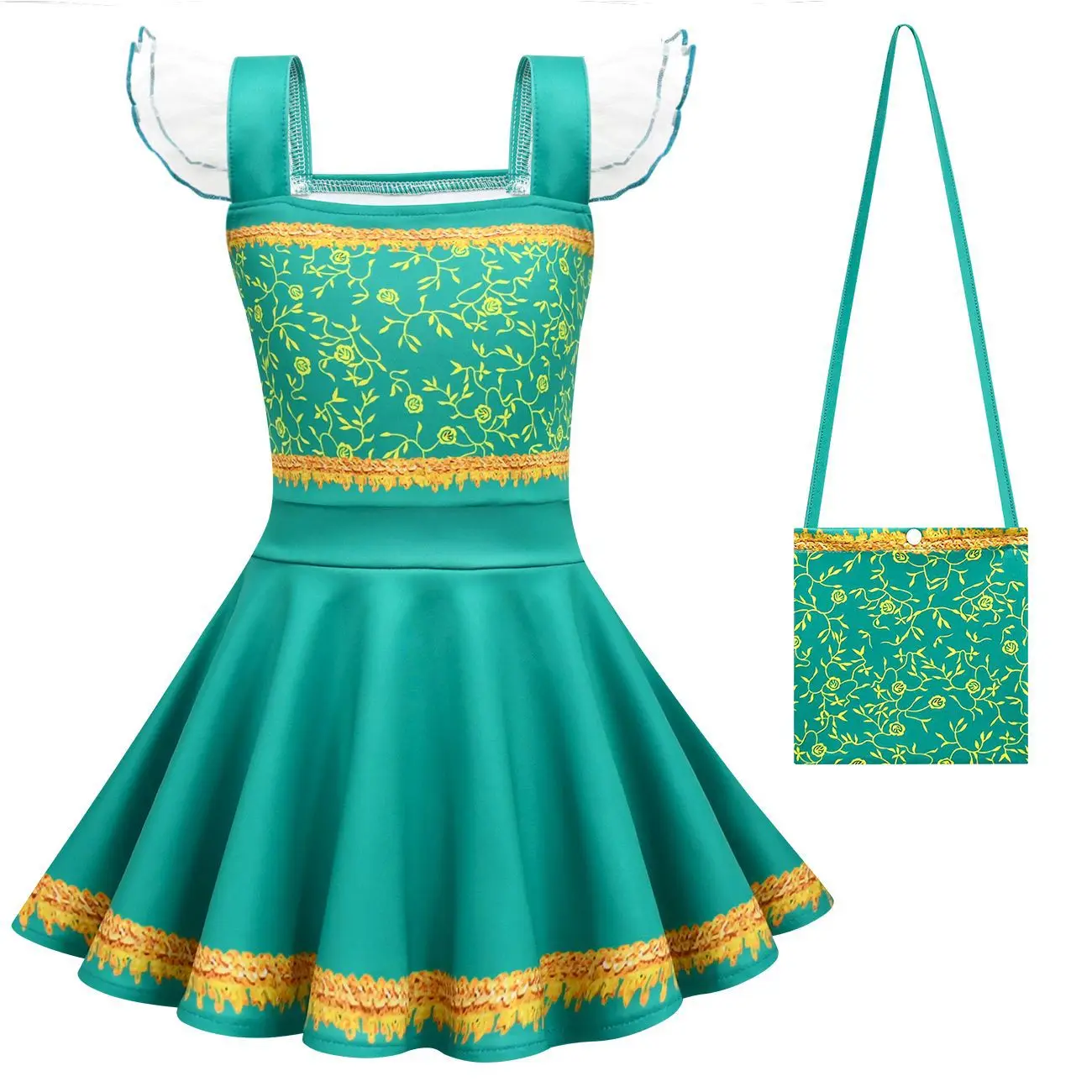 Inside Out 2 Joy Dress for Girls Cartoon Disgust Cosplay Costume Halloween Carnival Clothes Kids Princess Birthday Outfits