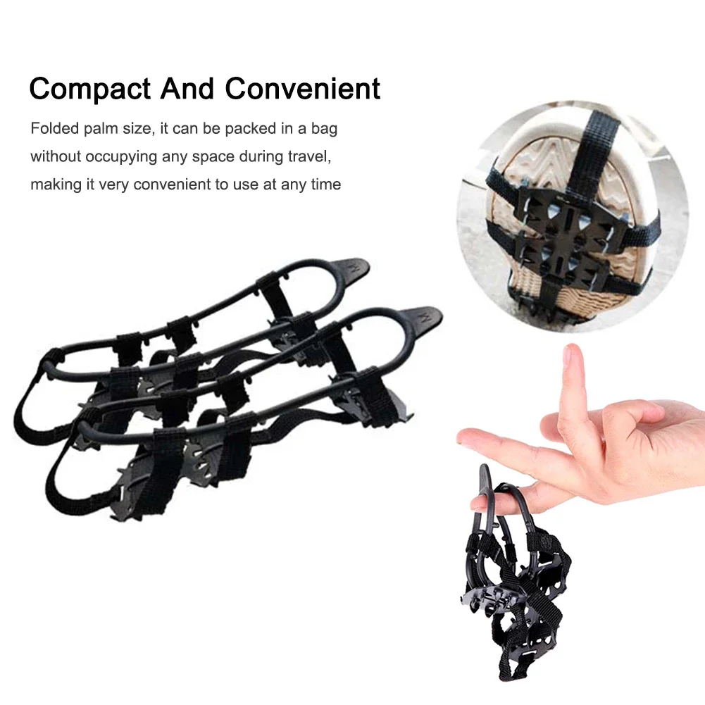 24 Teeth Ice Grips Anti-Slip Ice Claws Unisex Snow Claw Shoe Covers Climbing Chain Crampons Winter Outdoor Ice Gripper Spike