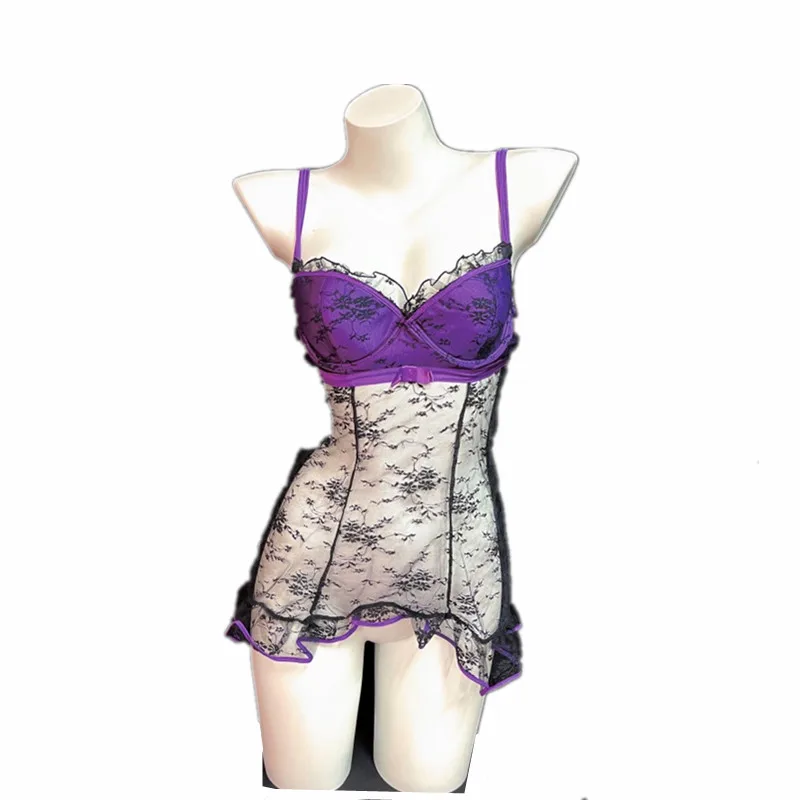 

Summer Purple Vintage Lace Sexy Sling Top