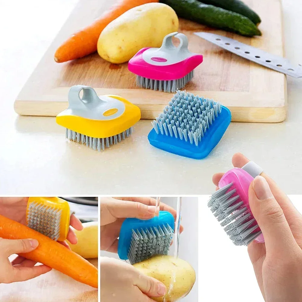 Vegetable Cleaning Brush Vegetable Brush Scrubber for Food, Mushroom Brush, Fruit and Veggie Brush Scrubber with Ring