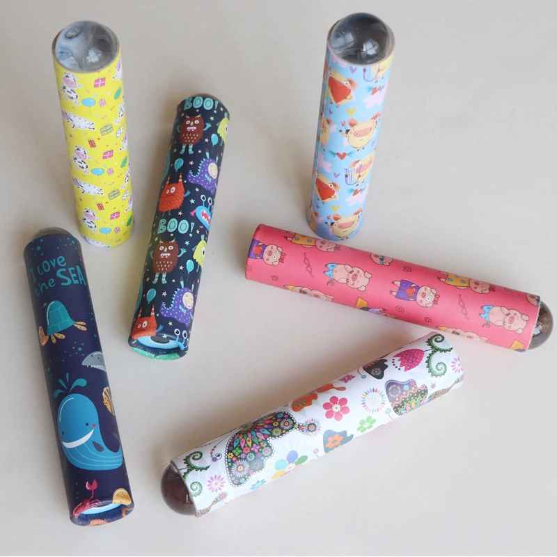 DIY Rotating Kaleidoscope Material Kit Cute Cartoon Kaleidoscope Toys Experiment Teaching Tools Handmade Toys Kid Gifts