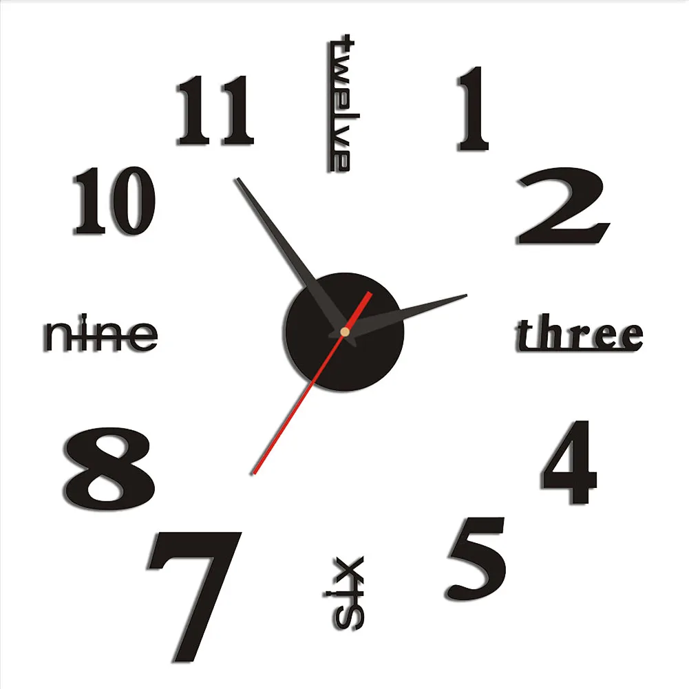 3D DIY Wall Clock Modern Wall Clock Decorative Frameless Wall Clock Wall Clock Decoration for Living Room Bedroom