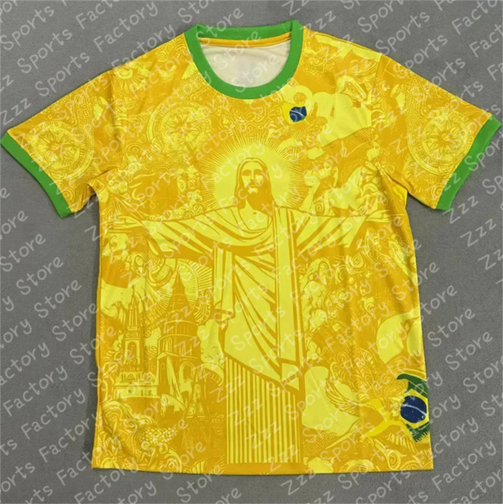 2024 Brazil Special Edition Jesus Black Gray Football Jersey Adults Kids Summer Outdoor Sports Soccer Training Tees Tops Clothes 4