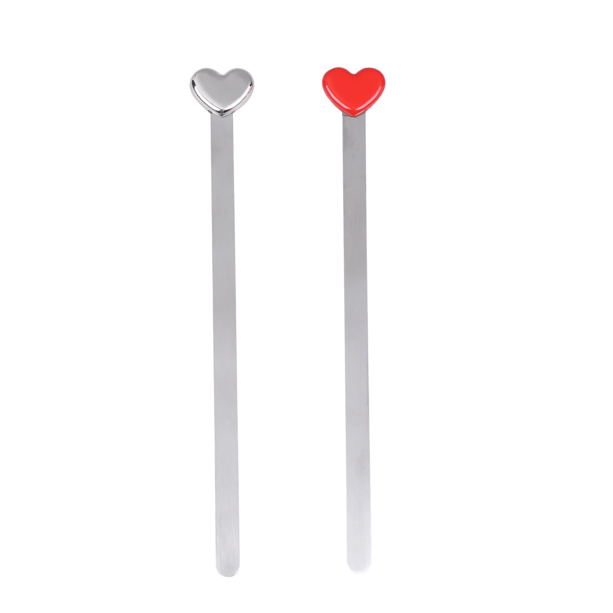 

2 Pcs Metal Pendant Photo Album Book Page Mark Heart Shaped Bookmark Stationery